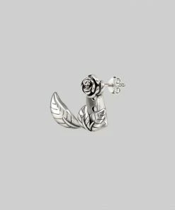 CLASSICS VERDURS. Rose & Foliage Earrings - Silver