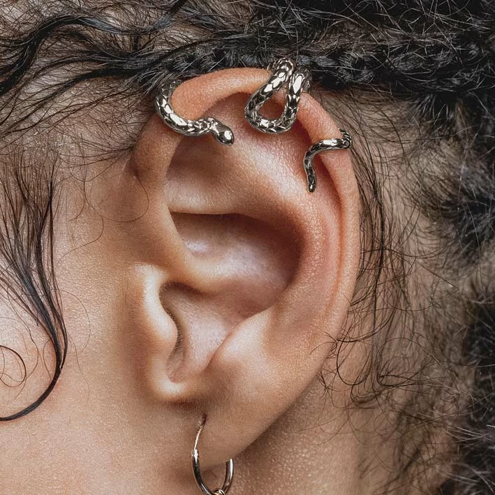 CLASSICS MINERVA. Snake Ear Wrap Cuff - Silver 2 CLASSICS MINERVA. Snake Ear Wrap Cuff - Silver