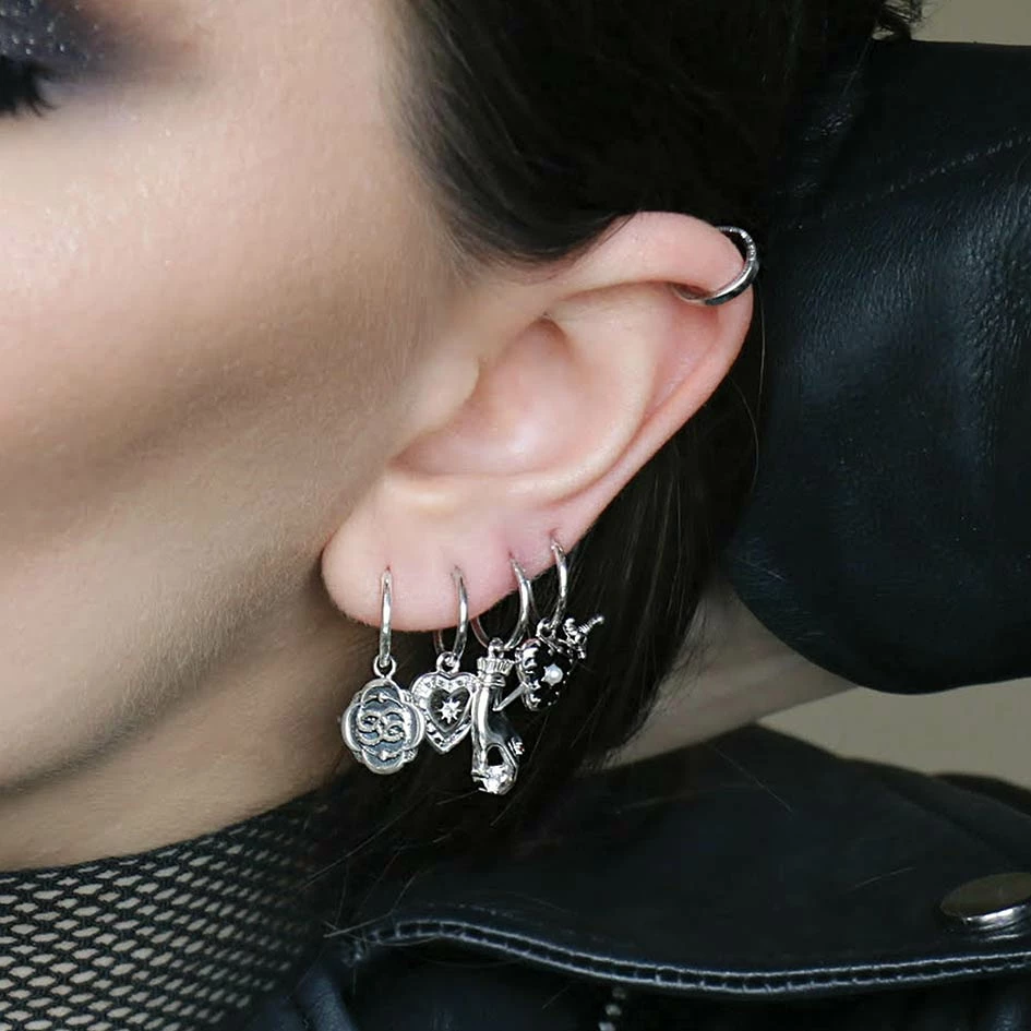 CLASSICS MY DARLING. Heart Cubic Zirconia Hoop Earrings - Silver 2 CLASSICS MY DARLING. Heart Cubic Zirconia Hoop Earrings - Silver