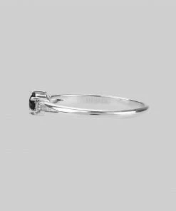 CLASSICS CAPULET. Black Spinel Trilogy Silver Ring Rings