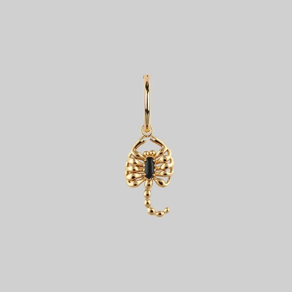 CLASSICS VELES. Scorpion Onyx Hoop Earrings - Gold 1 CLASSICS VELES. Scorpion Onyx Hoop Earrings - Gold