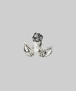 CLASSICS VERDURS. Rose & Foliage Earrings - Silver