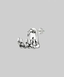 CLASSICS Earrings WRAITH. Silver Skeleton Hand Single Earring- Lobe/Helix