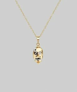 End Of Line REVENANT. Skull Poison Box Necklace - Gold