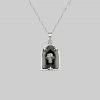 HALLOWEEN 2021 OMINOUS. Skull Under Glass Necklace - Silver