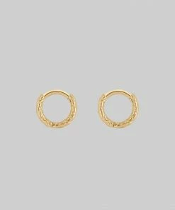 CLASSICS VEGA. Snake Skin Clicker Hoop Earrings - Gold