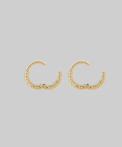CLASSICS VEGA. Snake Skin Clicker Hoop Earrings - Gold