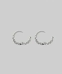 CLASSICS VEGA. Snake Skin Clicker Hoop Earrings - Silver