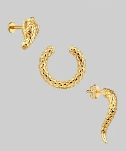 CLASSICS VEGA. 3 Piece Snake Wrap Earring - Gold