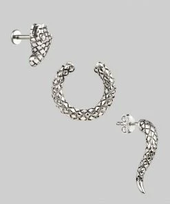 CLASSICS Earrings VEGA. 3 Piece Snake Wrap Earring - Silver