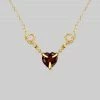 End Of Line Necklaces & Chains DESIRE. Snakes & Heart Garnet Necklace - Gold