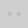 CLASSICS SACCHARINE. Cubic Zirconia Gold Stud Earrings
