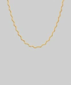 CLASSICS HARPER. Zig-Zag Chain Collar Necklace - Gold Necklaces & Chains