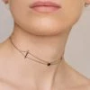 AW21 VINDICATE. Swords & Onyx Heart Choker - Silver