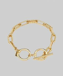 CLASSICS EVERMORE. Twisted Rope Link T-Bar Chain Bracelet - Gold Bracelets