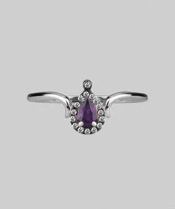 CLASSICS MONTAGUE. Amethyst Teardrop Silver Ring