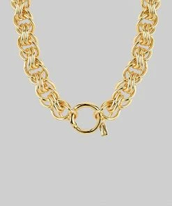 AW21 AWE. Chunky Wheat Chain Collar Necklace - Gold Necklaces & Chains