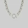 AW21 Necklaces & Chains AWE. Chunky Wheat Chain Collar Necklace - Silver