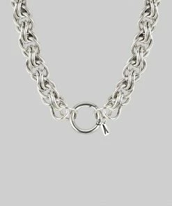 AW21 Necklaces & Chains AWE. Chunky Wheat Chain Collar Necklace - Silver