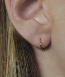 End Of Line Tiny Rose Gold Hoops - 10mm