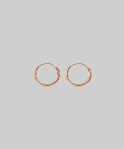 End Of Line Tiny Rose Gold Hoops - 10mm