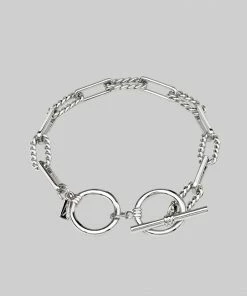 CLASSICS EVERMORE. Twisted Rope Link T-Bar Chain Bracelet - Silver