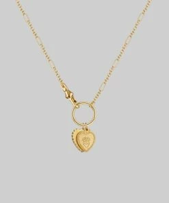 CLASSICS VALENTINA. Multi Heart Charm Clasp Necklace - Gold Necklaces & Chains