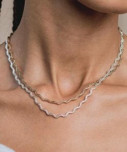 CLASSICS Necklaces & Chains HARPER. Zig-Zag Chain Collar Necklace - Silver