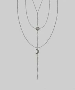 CLASSICS Necklaces & Chains ZODIAC. Layered Moon Chain Choker - Silver